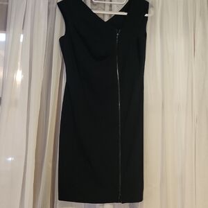 Calvin Klein Black Zip-Front Mini Dress